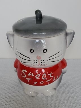 Sweet Tooth French Kitty Candy Cookie Jar Vintage Retro